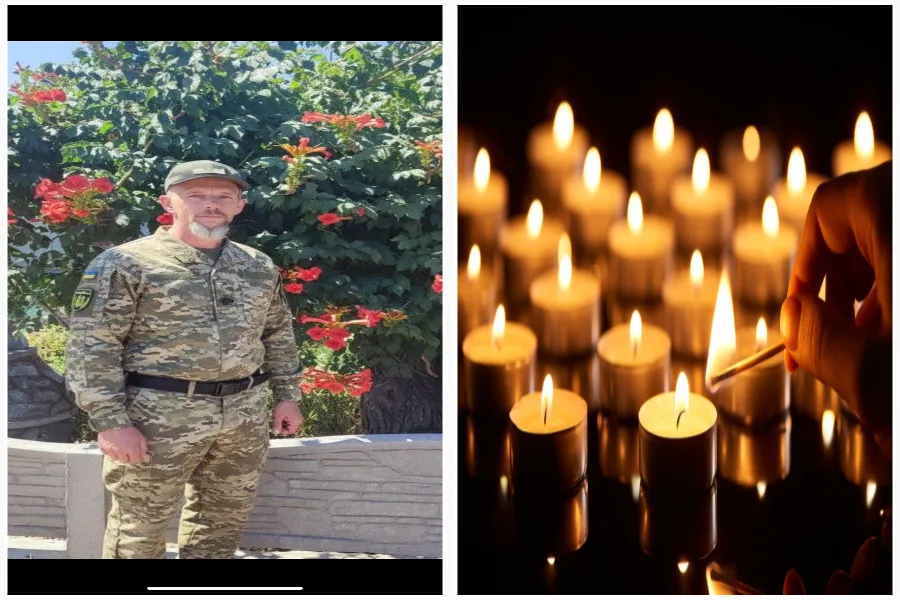 Військовий у формі та запалені свічки пам’яті