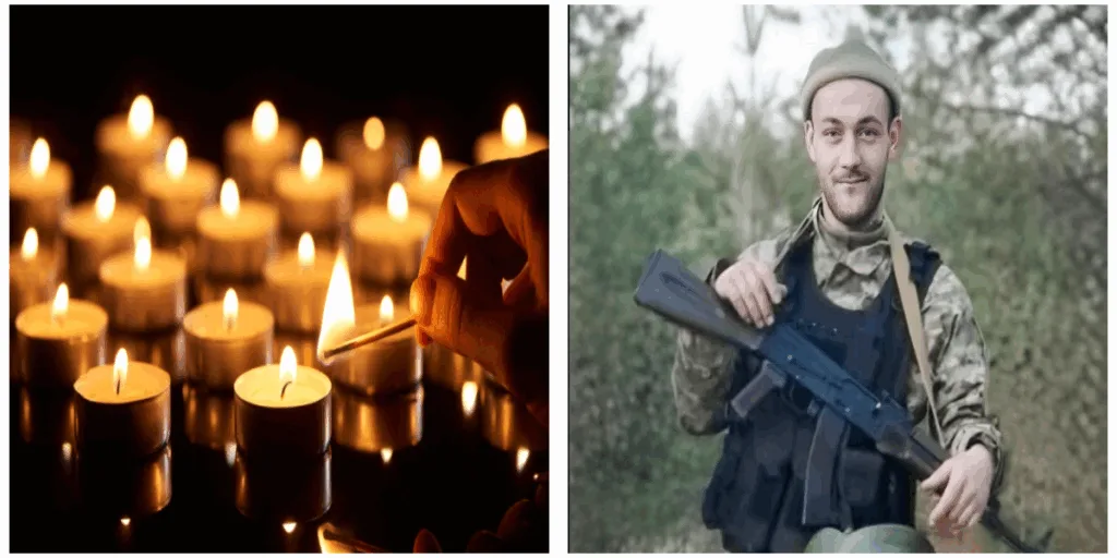 Свічки пам’яті та військовий у камуфляжі