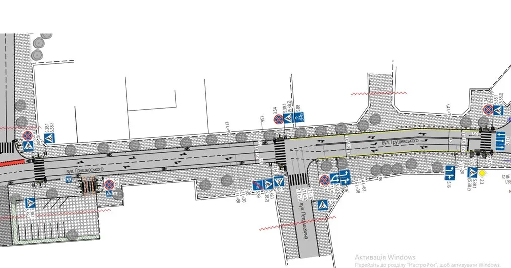 План ремонту дороги на вулиці Грушевського