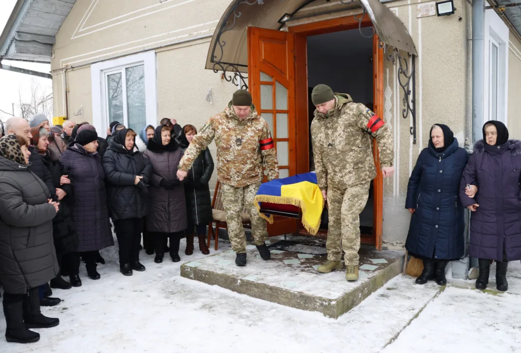 Похорон українського військового взимку