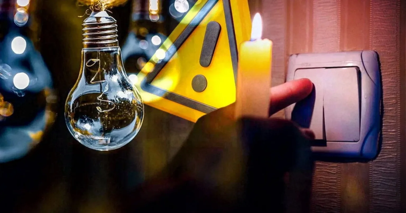 Відключення електроенергії, свічка та вимикач світла