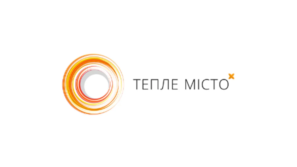 Логотип Тепле Місто з помаранчевим колом