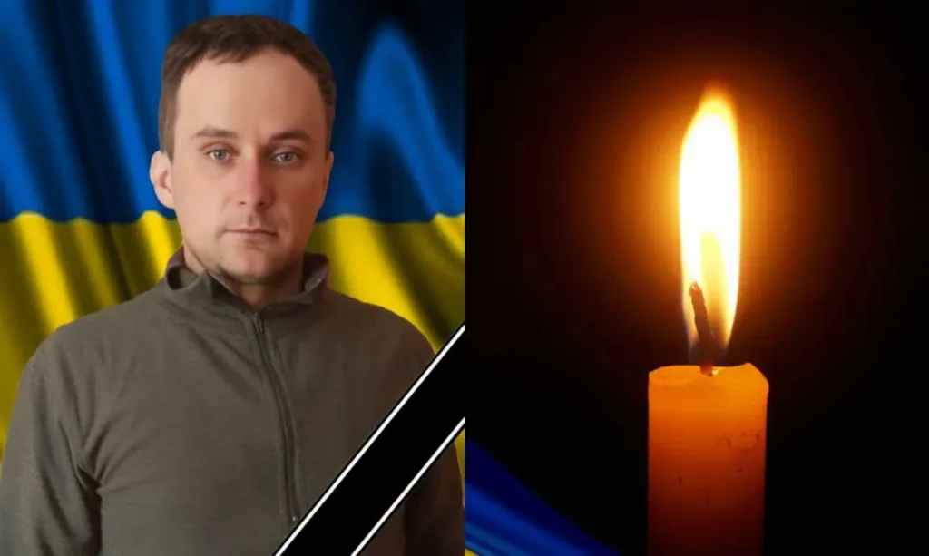 Портрет чоловіка та палаюча свічка пам’яті