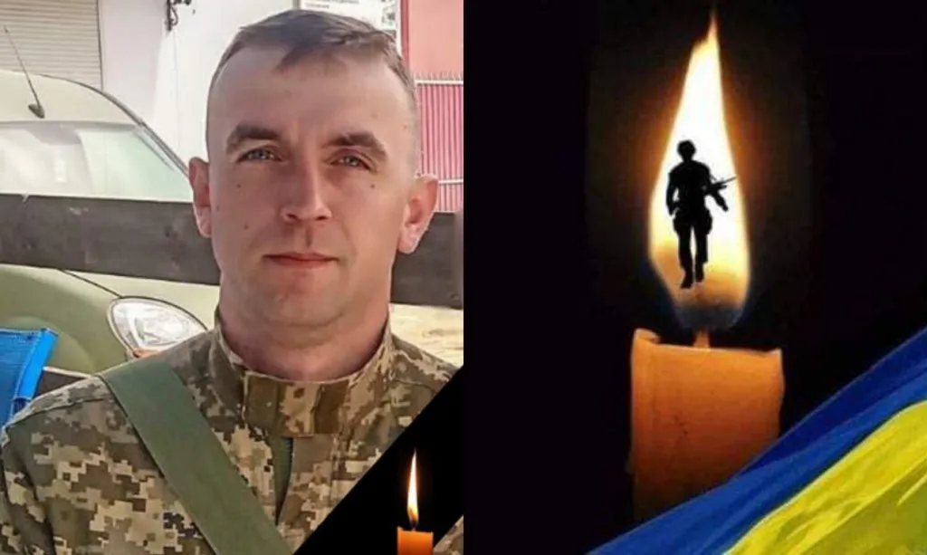 Український військовий і свічка пам’яті героя