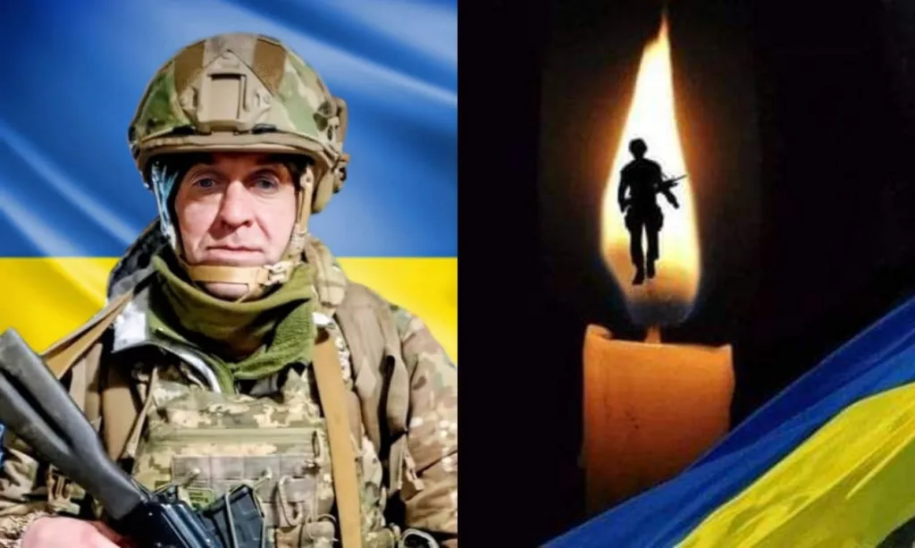 Український військовий і свічка пам’яті захисників