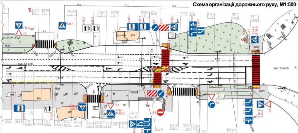 Схема організації дорожнього руху на перехресті
