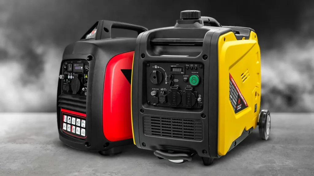 Портативні інверторні генератори червоний і жовтий