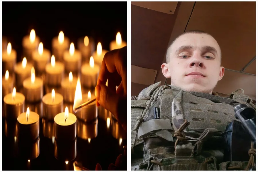 Палаючі свічки та військовий у формі