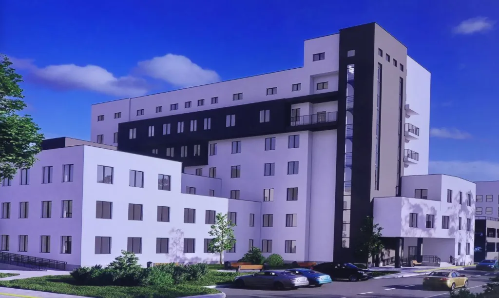 Сучасна багатоповерхова офісна будівля в місті