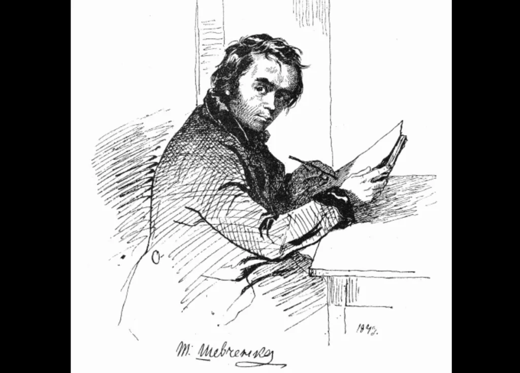 Портрет людини, що пише у зошиті