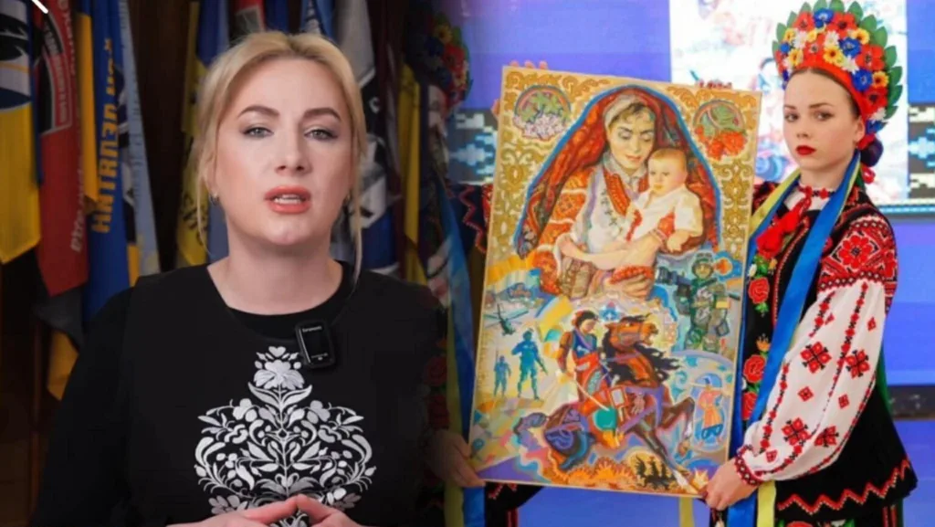 Жінки у вишиванках показують українську картину