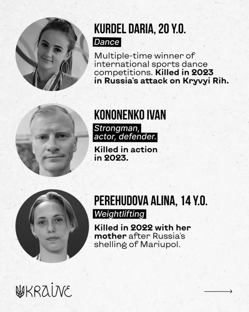 Українські спортсмени, загиблі під час війни