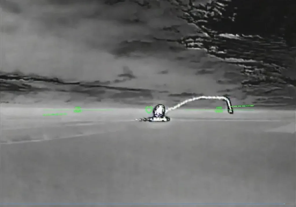 Тепловізійне зображення танка під час бою