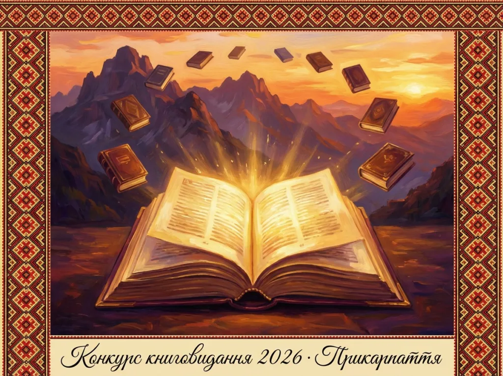 Книга сяє серед гір на заході сонця