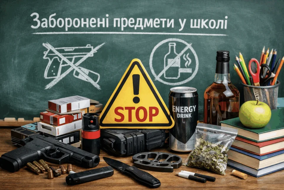 Заборонені предмети у школі: зброя, алкоголь, сигарети
