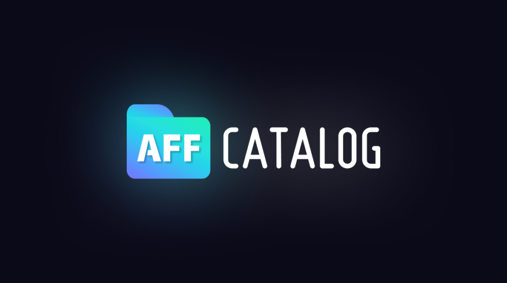 Логотип AFF Catalog на темному фоні