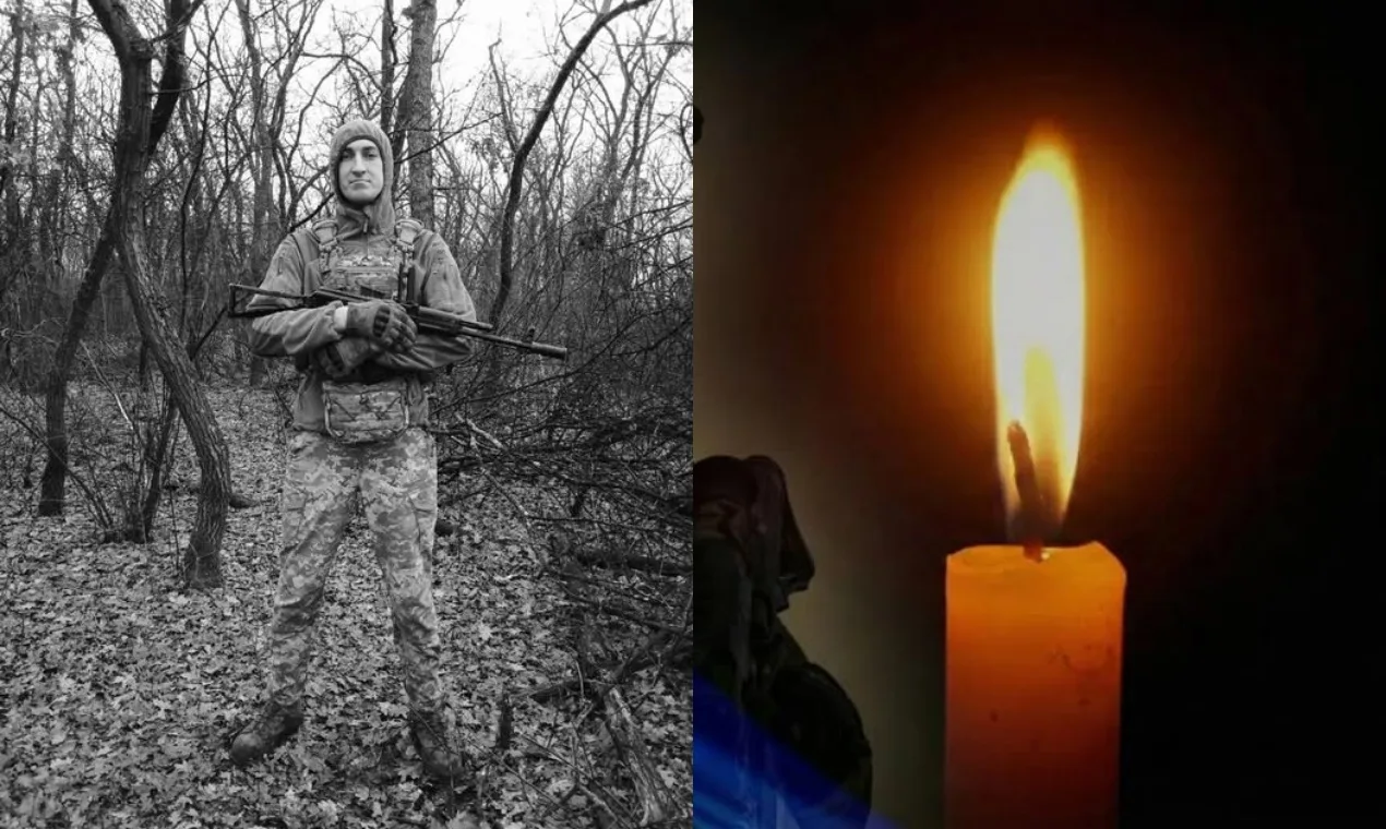 Військовий у лісі та палаюча свічка пам’яті