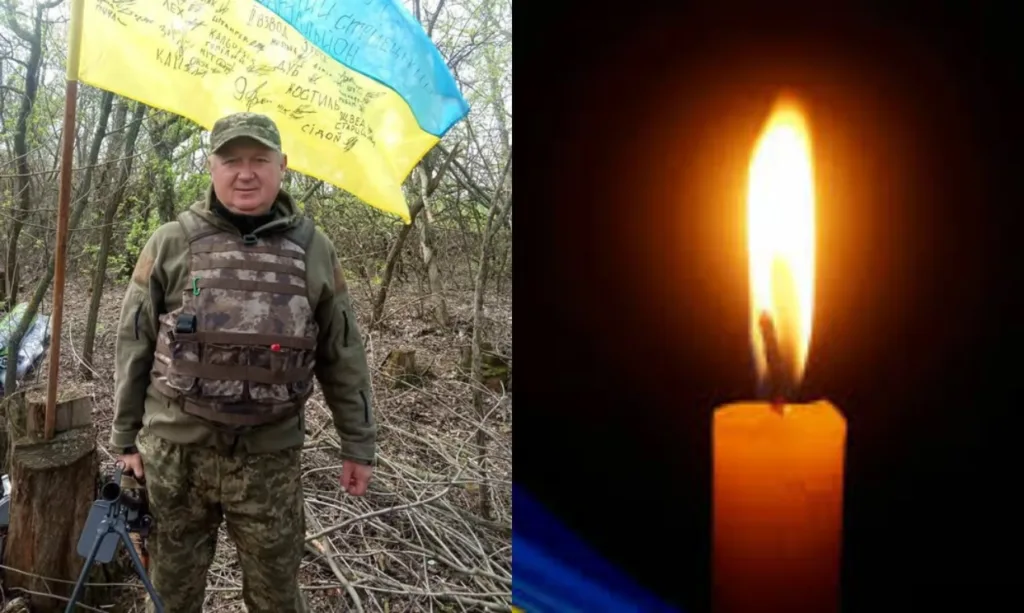 Український солдат і палаюча свічка пам’яті