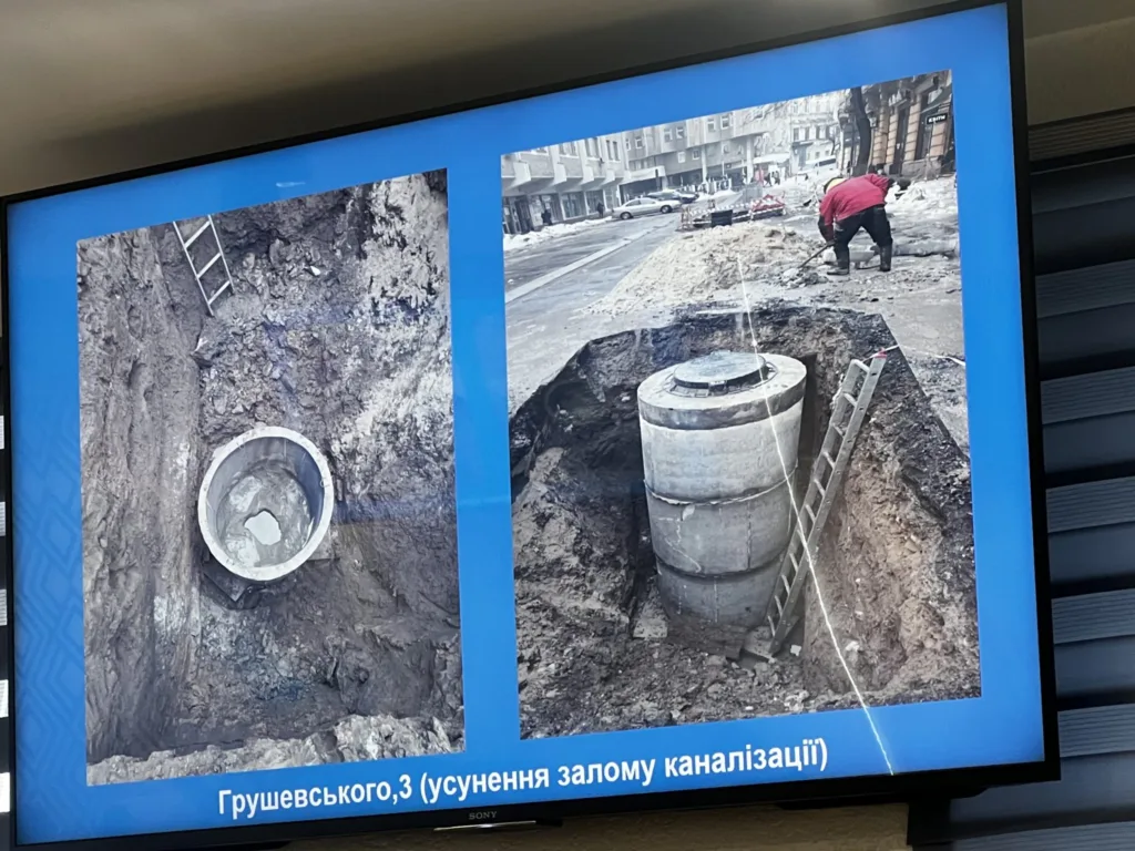 Ремонт каналізації на вулиці Грушевського, Львів
