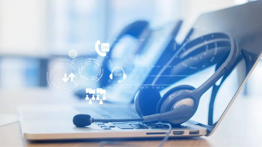 Гарнітура на ноутбуці для кол-центру