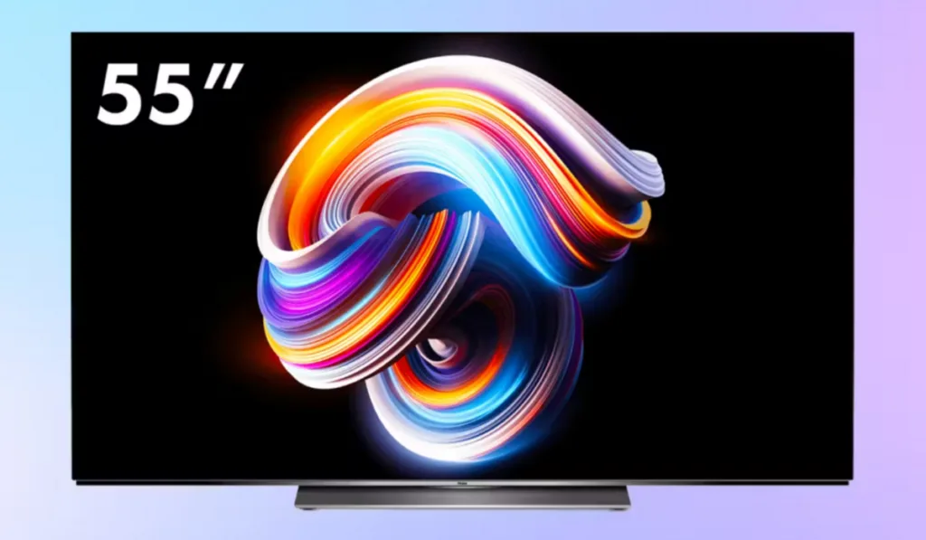 55-дюймовий сучасний телевізор із яскравим екраном