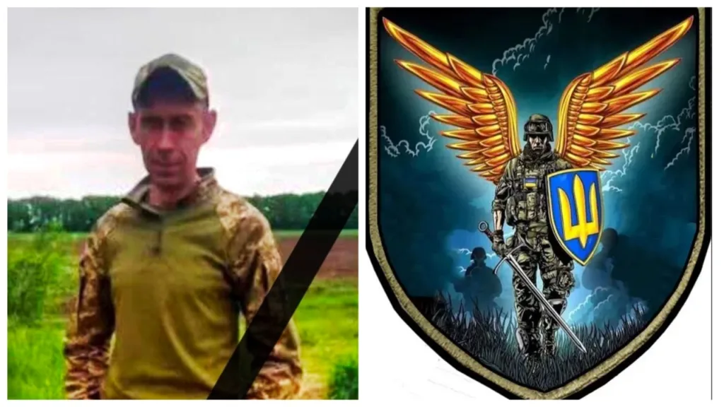 Український військовий та герб з крилами