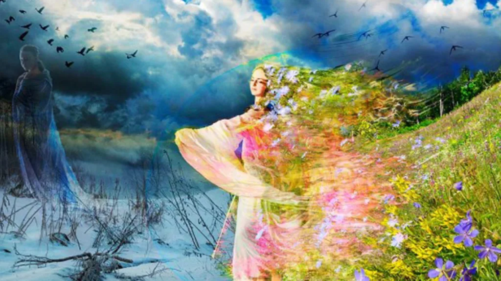 Алегорія переходу зими у весну в природі