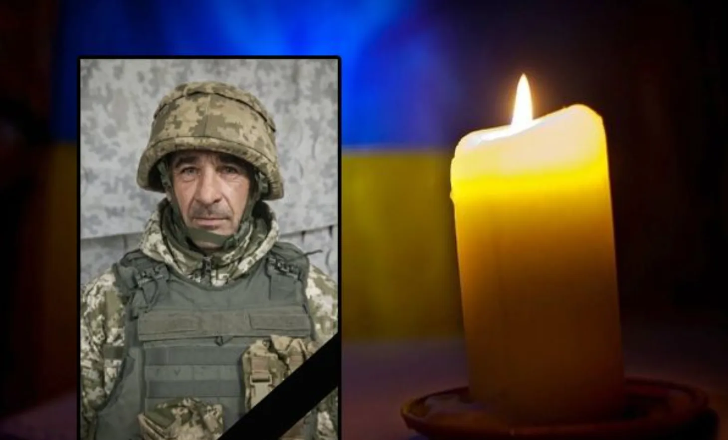 Український військовий та палаюча свічка пам’яті
