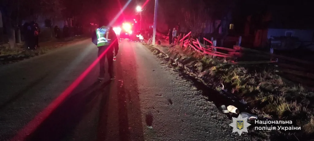 Поліція на місці нічної дорожньої аварії