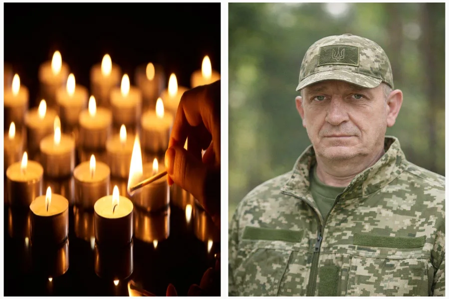 Український військовий і запалені свічки пам’яті