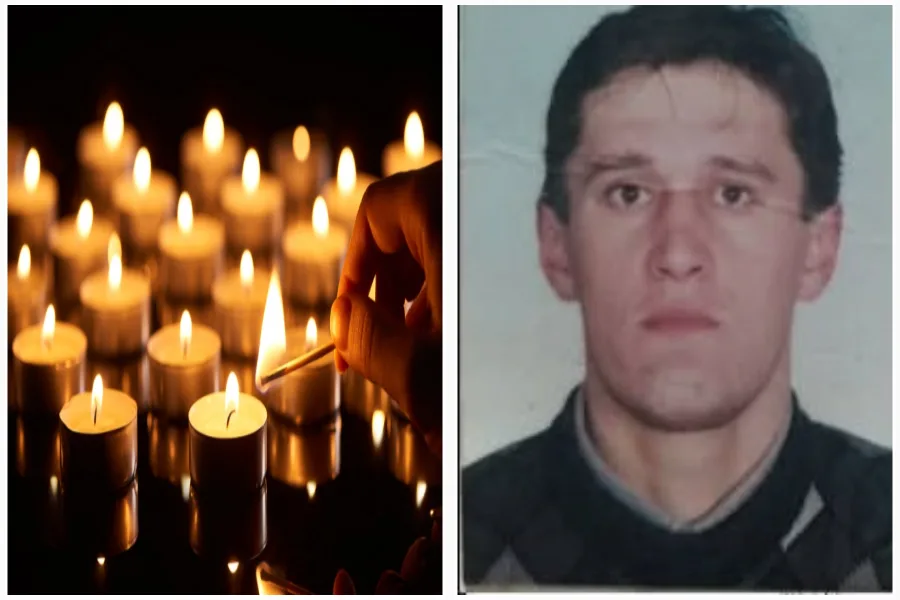 Свічки пам’яті та портрет чоловіка