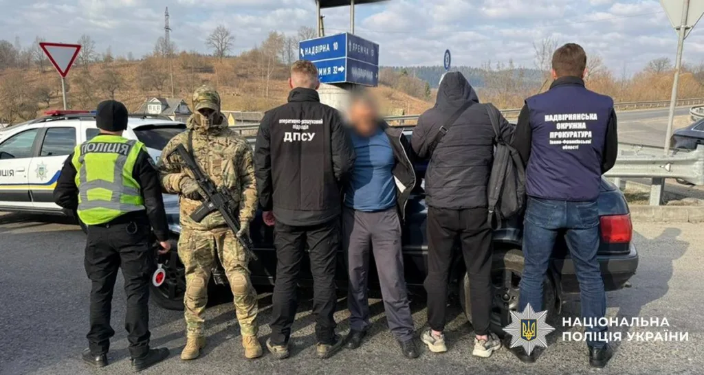 Затримання поліцією підозрюваного на трасі в Україні