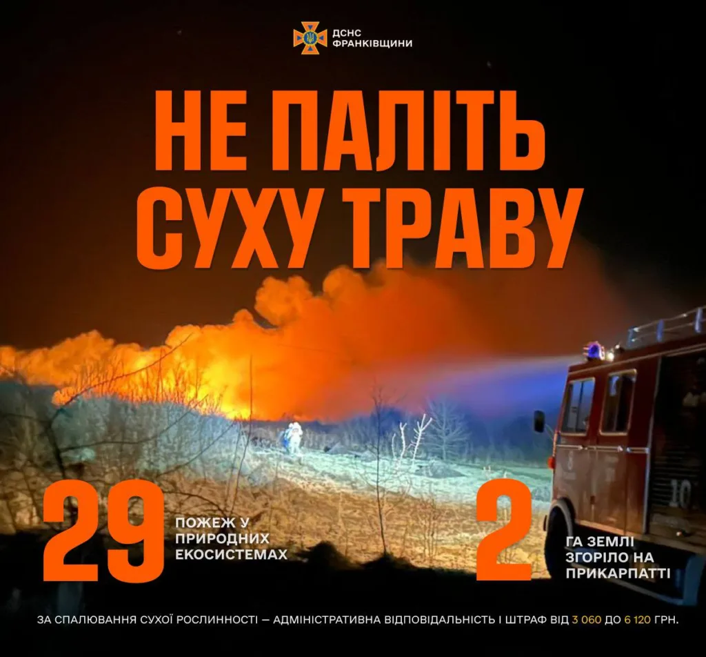 Пожежа у полі, заборона палити суху траву