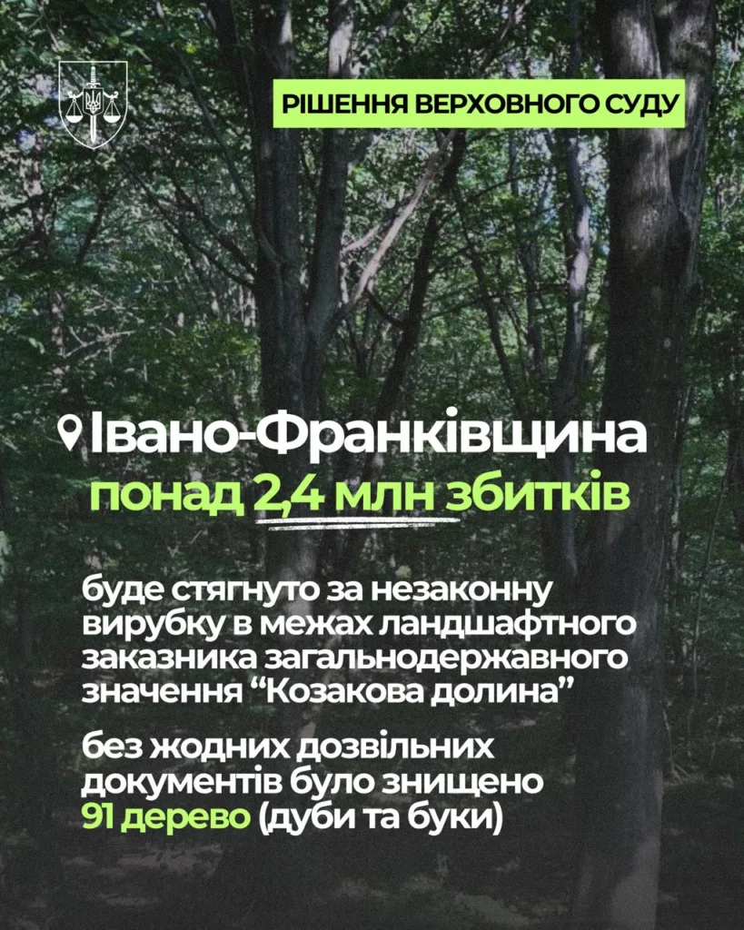 Незаконна вирубка лісу в Івано-Франківщині, рішення суду