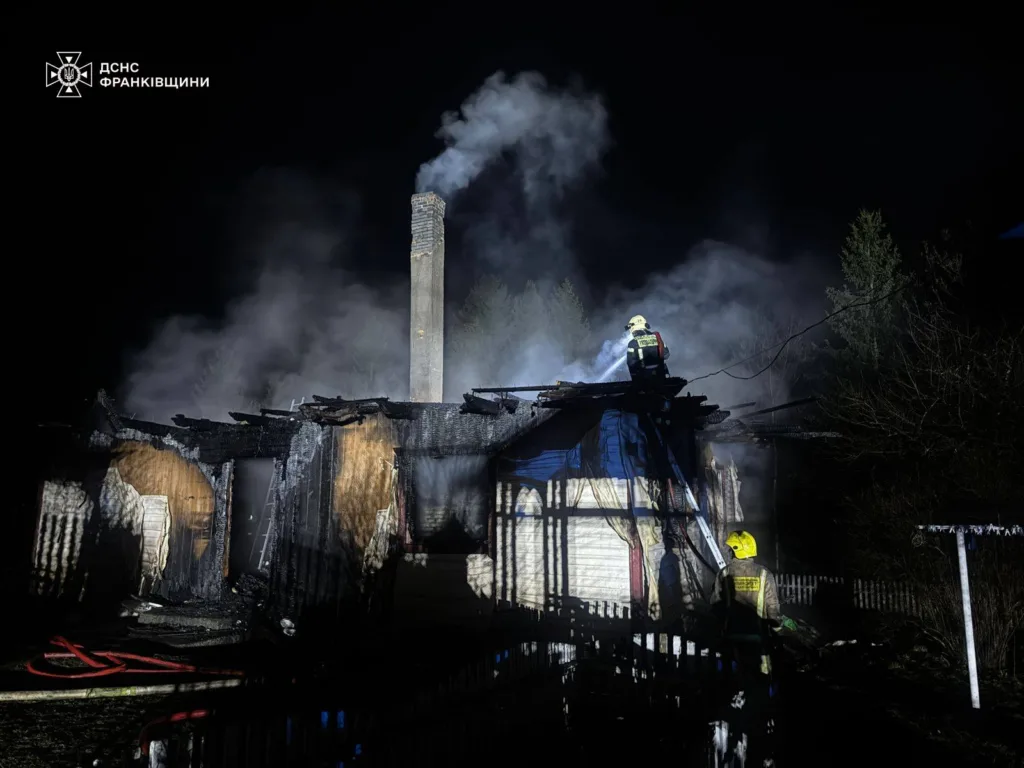 Пожежники гасять нічну пожежу в будинку