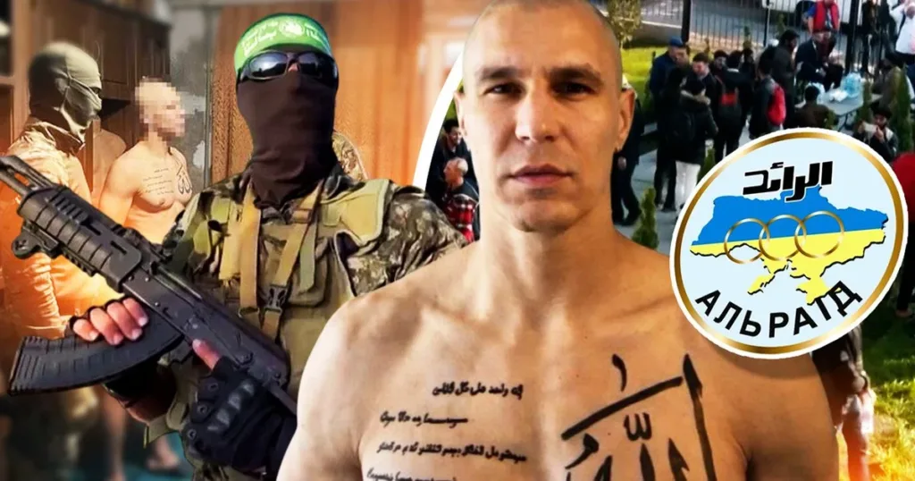 Озброєні люди та чоловік із татуюваннями на тілі