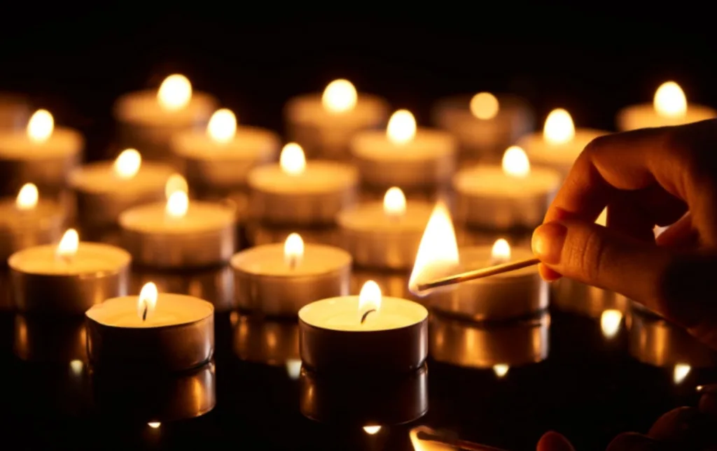 Запалені свічки створюють теплу атмосферу