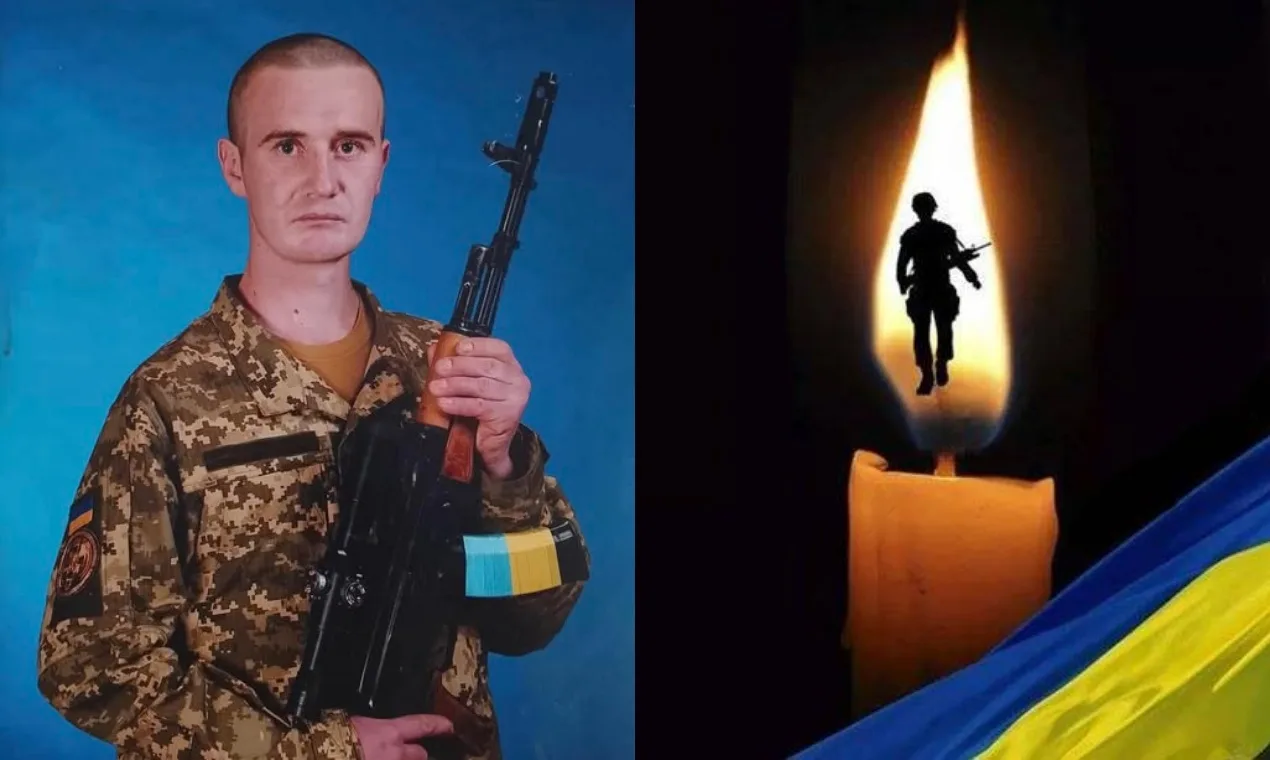 Український військовий та свічка пам’яті героя