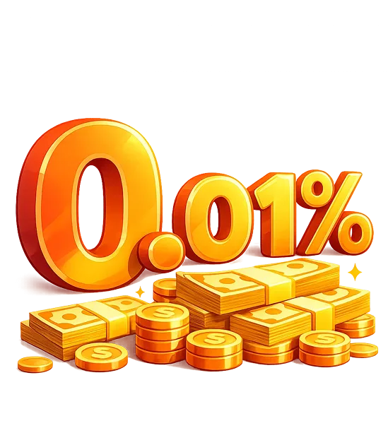 0.01 відсотка з грошима та монетами