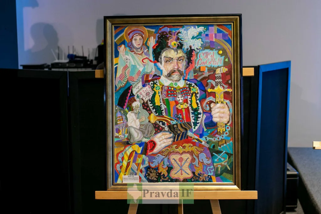 Барвистий портрет козака з шаблею на виставці