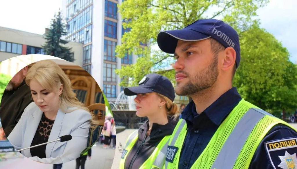 Поліція патрулює місто, жінка працює в офісі