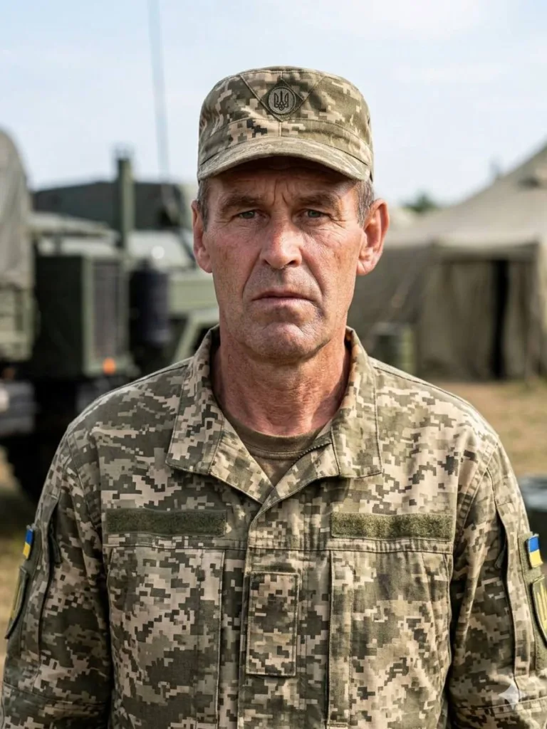 Український військовий у камуфляжній формі на позиції