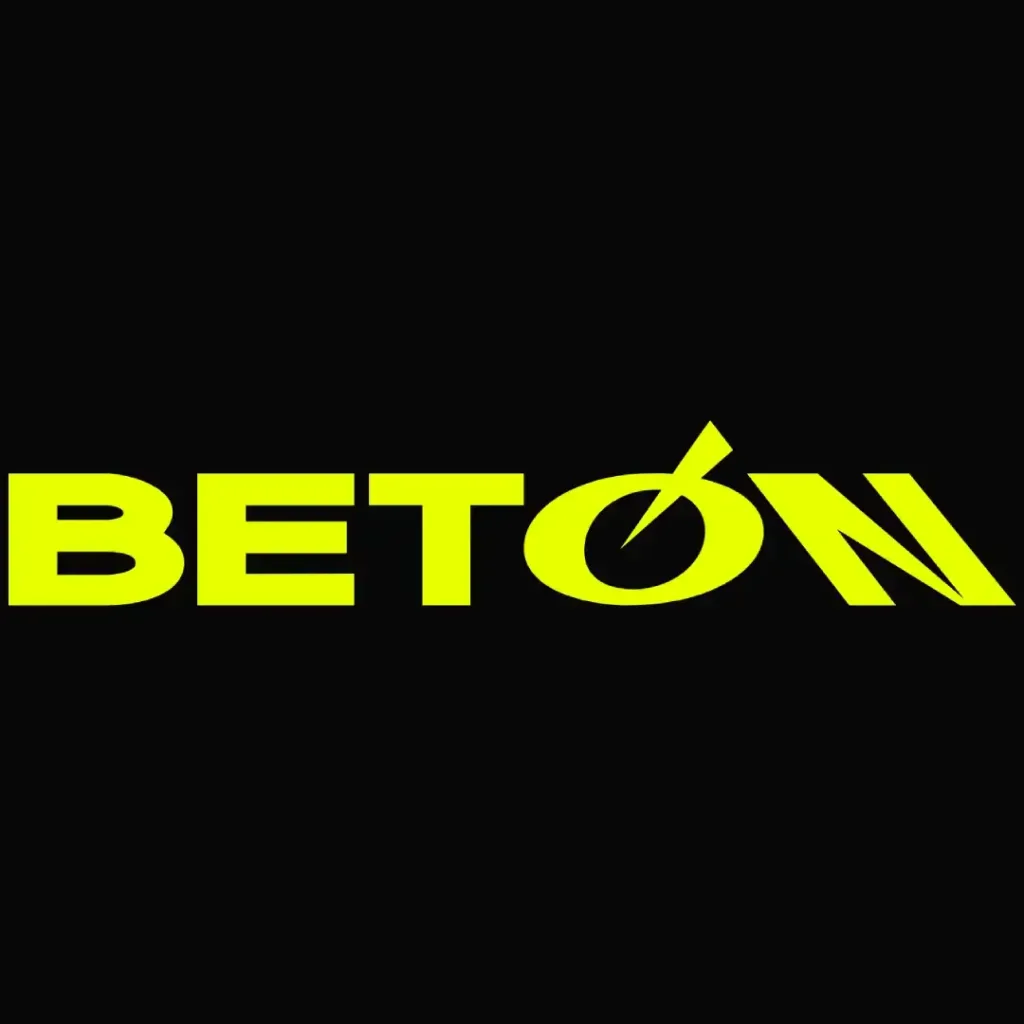 Логотип BETON жовтим шрифтом на чорному фоні