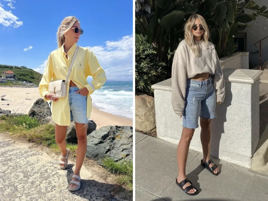 Модні літні образи з джинсовими шортами для жінок