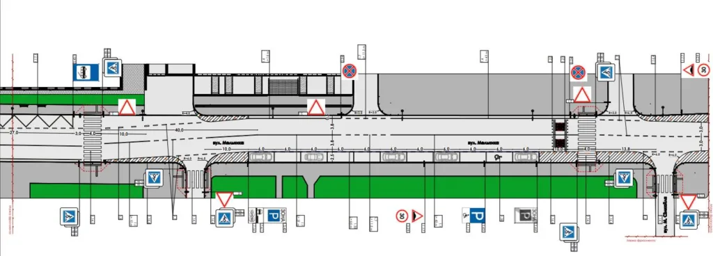 Схема дорожнього руху на вулиці Маланюка