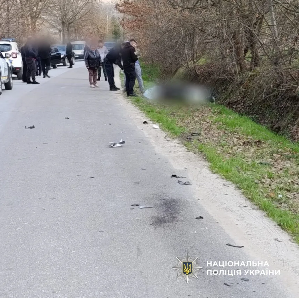 Поліція оглядає місце дорожньо-транспортної пригоди