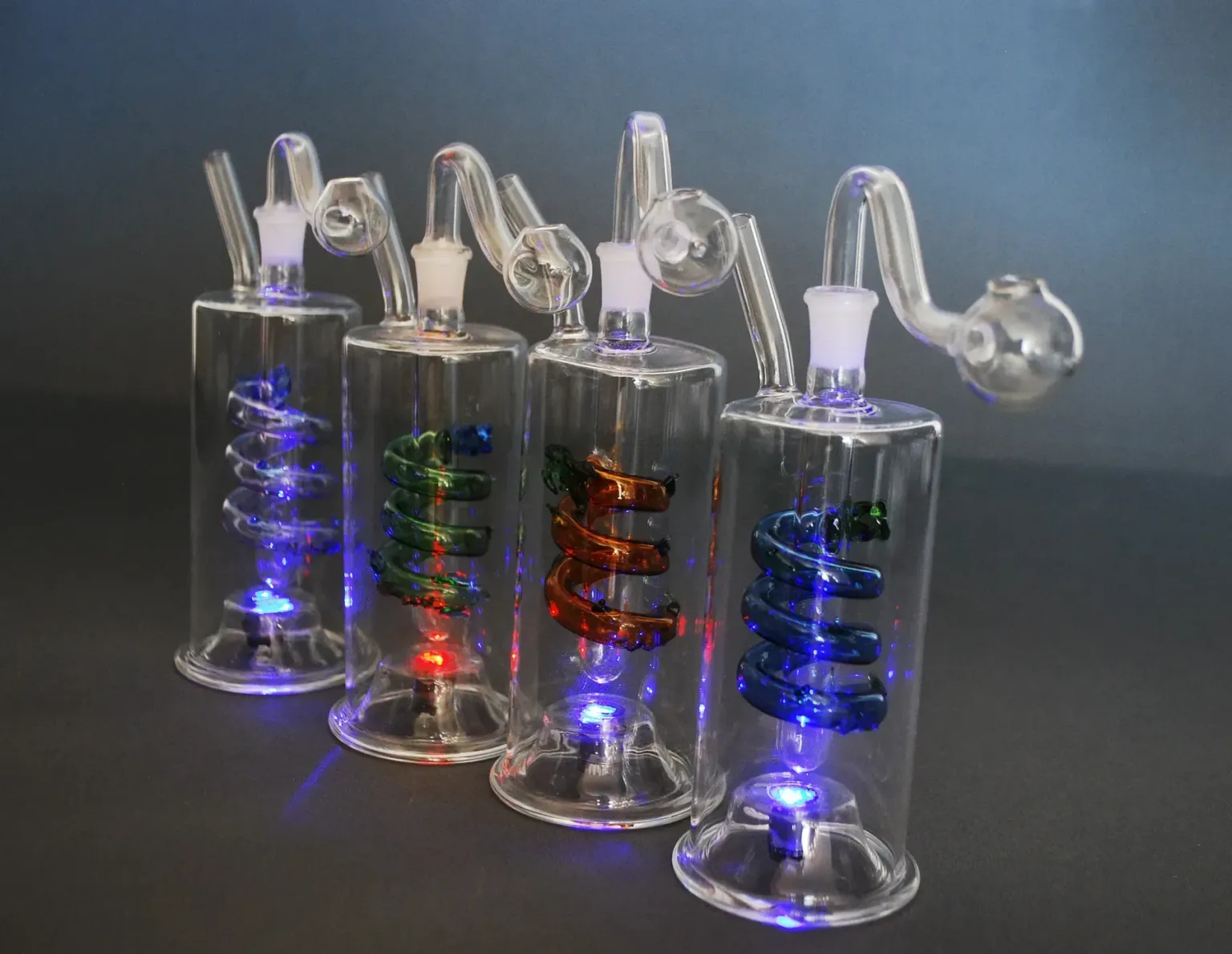 Скляні бонги з підсвічуванням різних кольорів