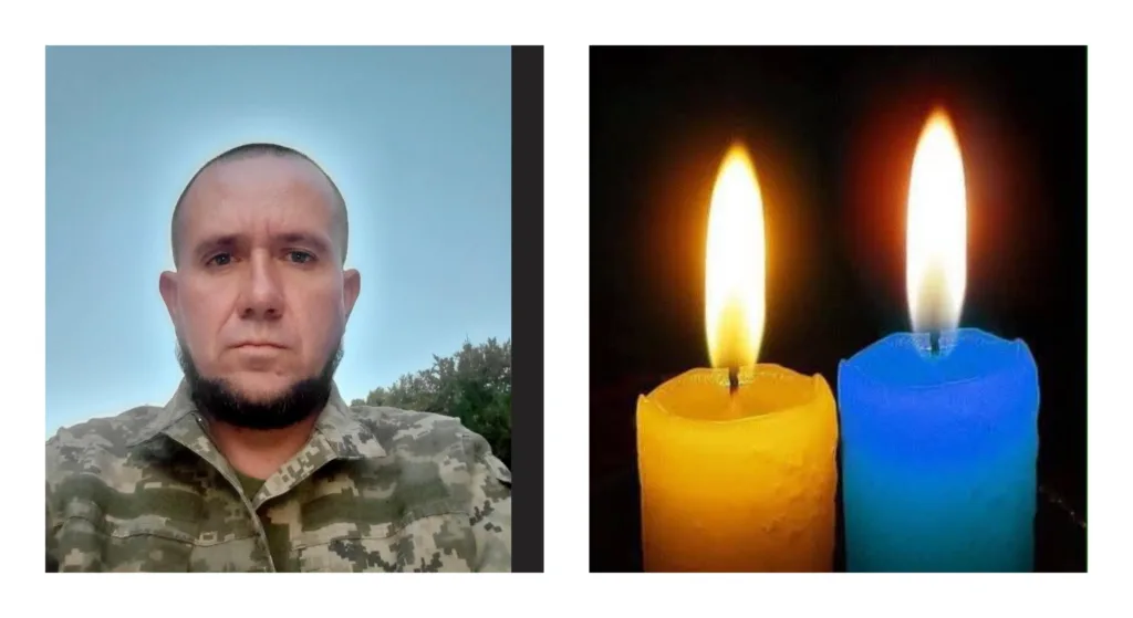 Український військовий та дві свічки пам’яті