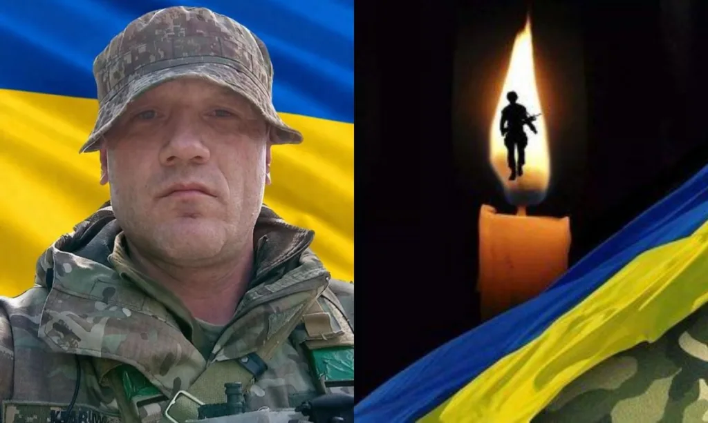 Український військовий та свічка пам’яті героя