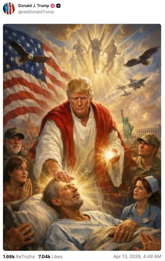 Картина з людиною, яка зцілює хворого.